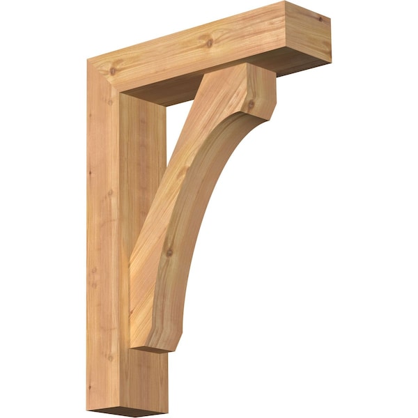 Ekena Millwork Legacy Block Smooth Bracket w/ Offset Brace, Western Red Cedar, 5 1/2"W x 20"D x 28"H BKT0604X20X28LEC05SWR - main